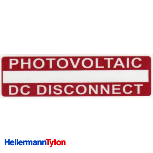 HELLERMANN TYTON Solar Label PHOTOVOLTAIC DC DISCONNECT Qty1