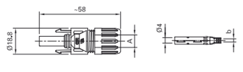 MULTI-CONTACT MC4 FEMALE Cable Coupler PV-KBT4/6II-UR