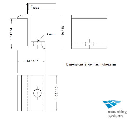 MOUNTING SYSTEMS Universal End Clamp, Z-type 35 mm Frame