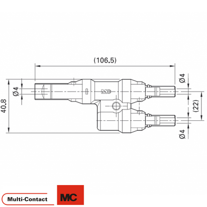 MULTI-CONTACT MC4 Branch Connector (-) 2x FEMALE 1x MALE