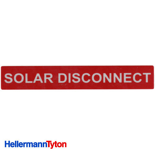 HELLERMANN TYTON Solar Label SOLAR DISCONNECT Qty.1