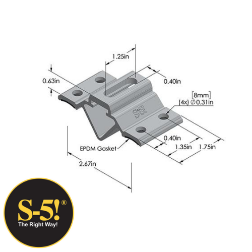 S-5! CorruBracket 100T for Corrugated Metal Roofing