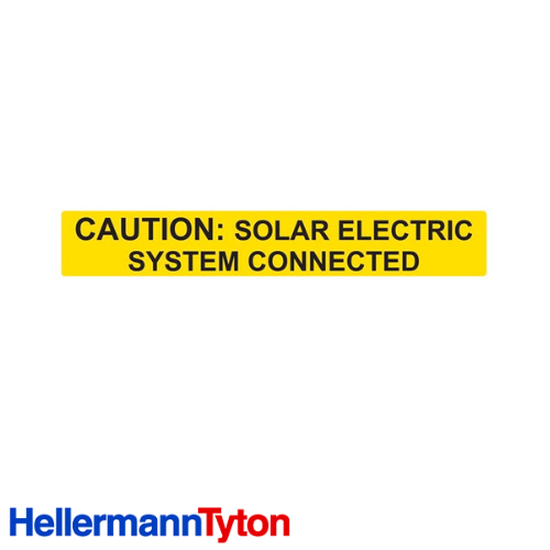 Hellermann Tyton Pre-Printed Solar Label Reflective Solar Electric System Connected 596-00613