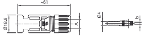 MULTI-CONTACT MC4 MALE Cable Coupler PV-KST4/6II-UR