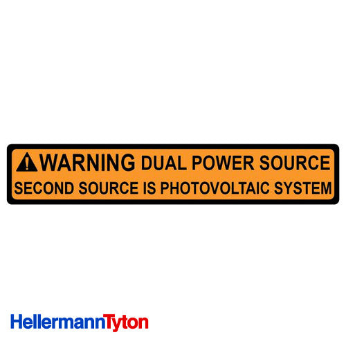 HELLERMANN TYTON Solar Label DUAL POWER SOURCE Qty1