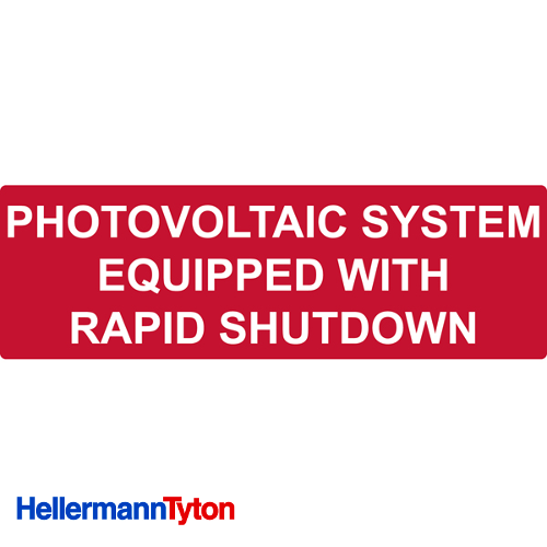 HellermannTyton Solar Label PV System with Rapid Shutdown