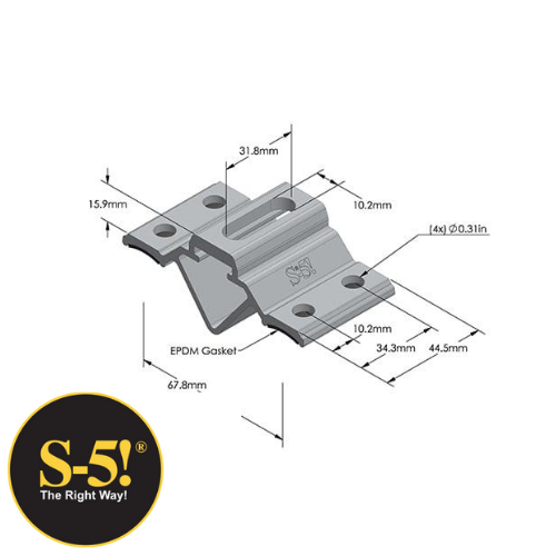 S-5! CorruBracket 100T for Corrugated Metal Roofing