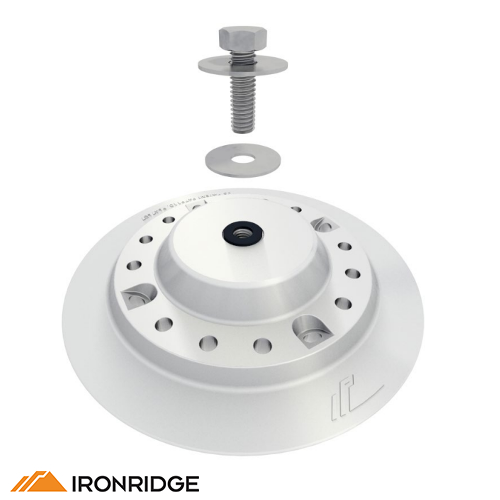 IRONRIDGE Flat Roof Attachment, Mill (Qty. 1) FRA-BASE-01-M1