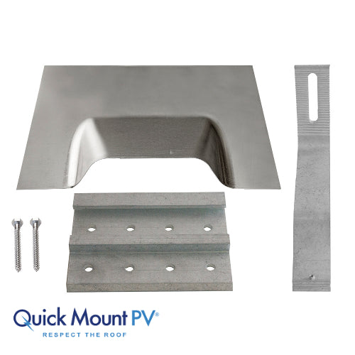 QUICKMOUNT QMFTH-A-1 Flashing w/ Flat Tile Hook Mill Finish