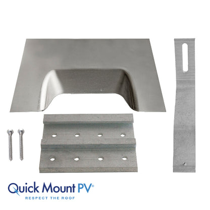 QUICKMOUNT QMFTH-A-1 Flashing w/ Flat Tile Hook Mill Finish