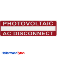 HELLERMANN TYTON Solar Label PHOTOVOLTAIC AC DISCONNECT Qty1