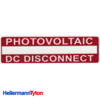 HELLERMANN TYTON Solar Label PHOTOVOLTAIC DC DISCONNECT Qty1