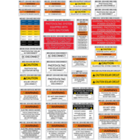 PV Safety Labels NEC 2017 label pack with 95 labels